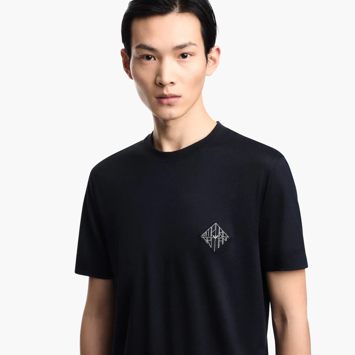 SLIM FIT T-SHIRT WITH LOGO PATCH