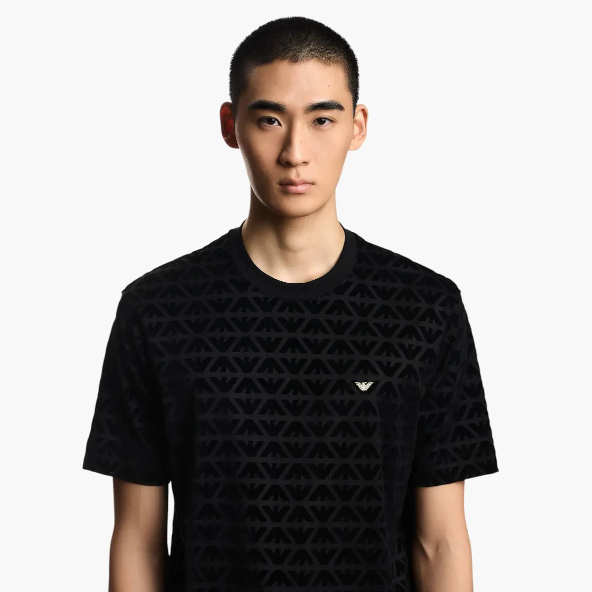 All-Over Flocked Eagle Logo T-Shirt