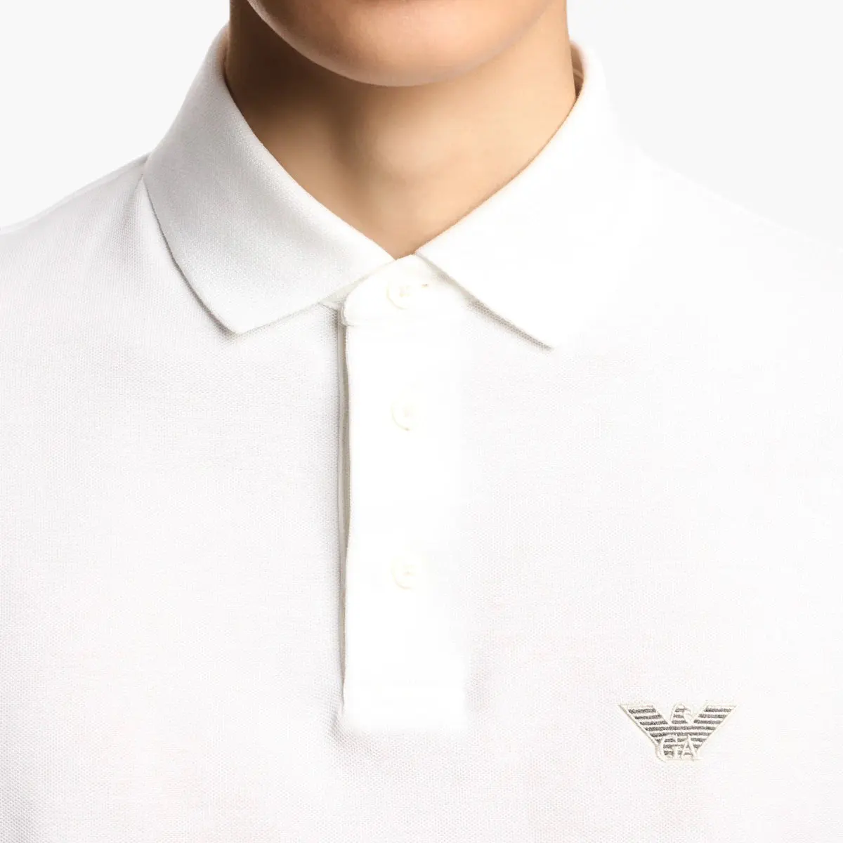 Cotton Piqué Polo Shirt With Embroidered Eagle Logo