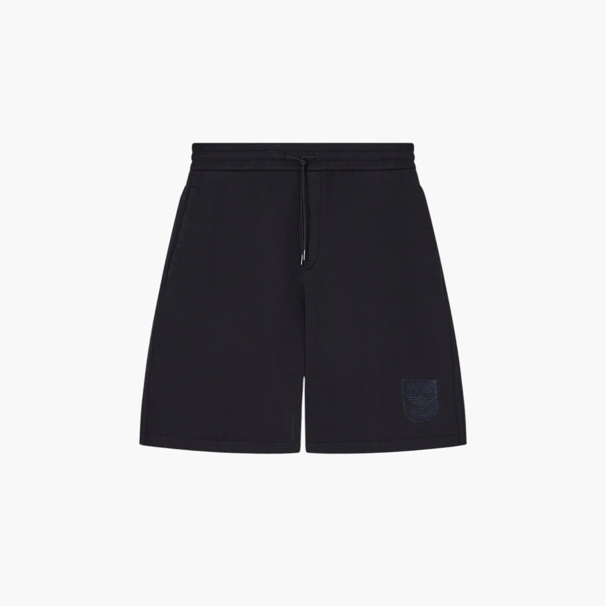 Cotton Shorts With Embroidered Shield Logo