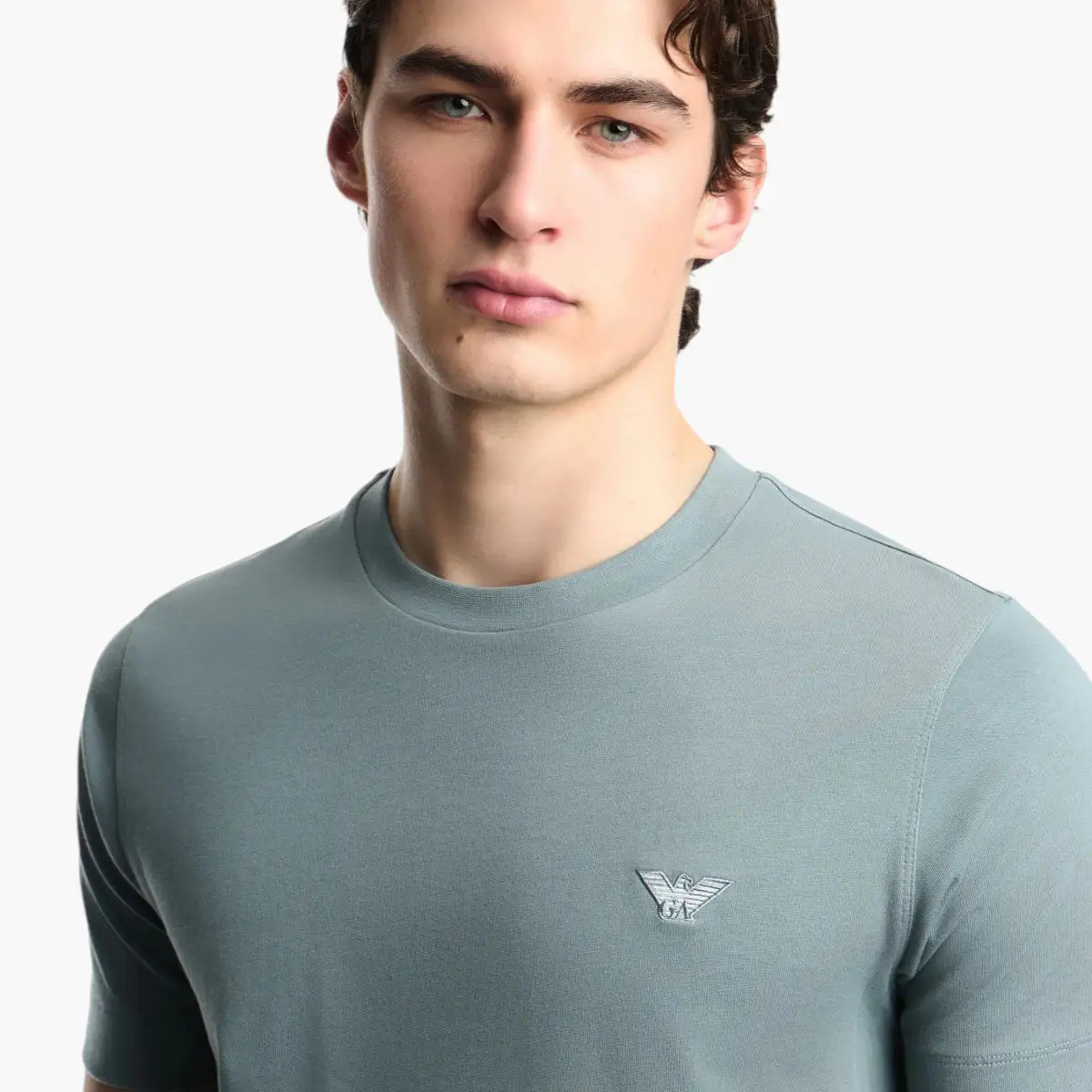 Slim-Fit Cotton T-Shirt With Embroidered Eagle Logo