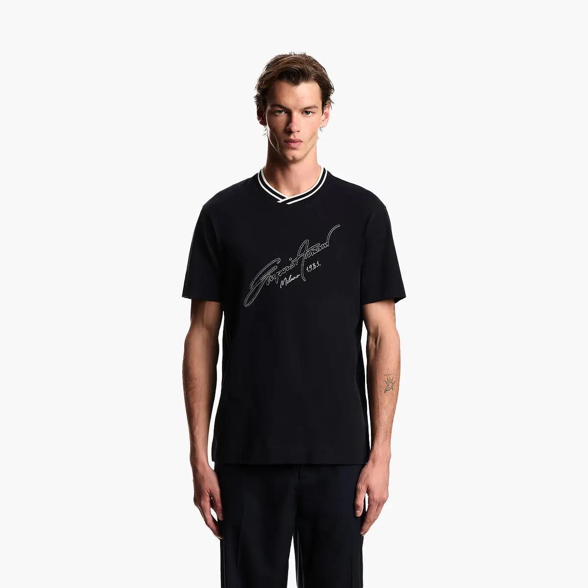 Slim Fit Heavy Cotton T-Shirt With Embroidered Logo