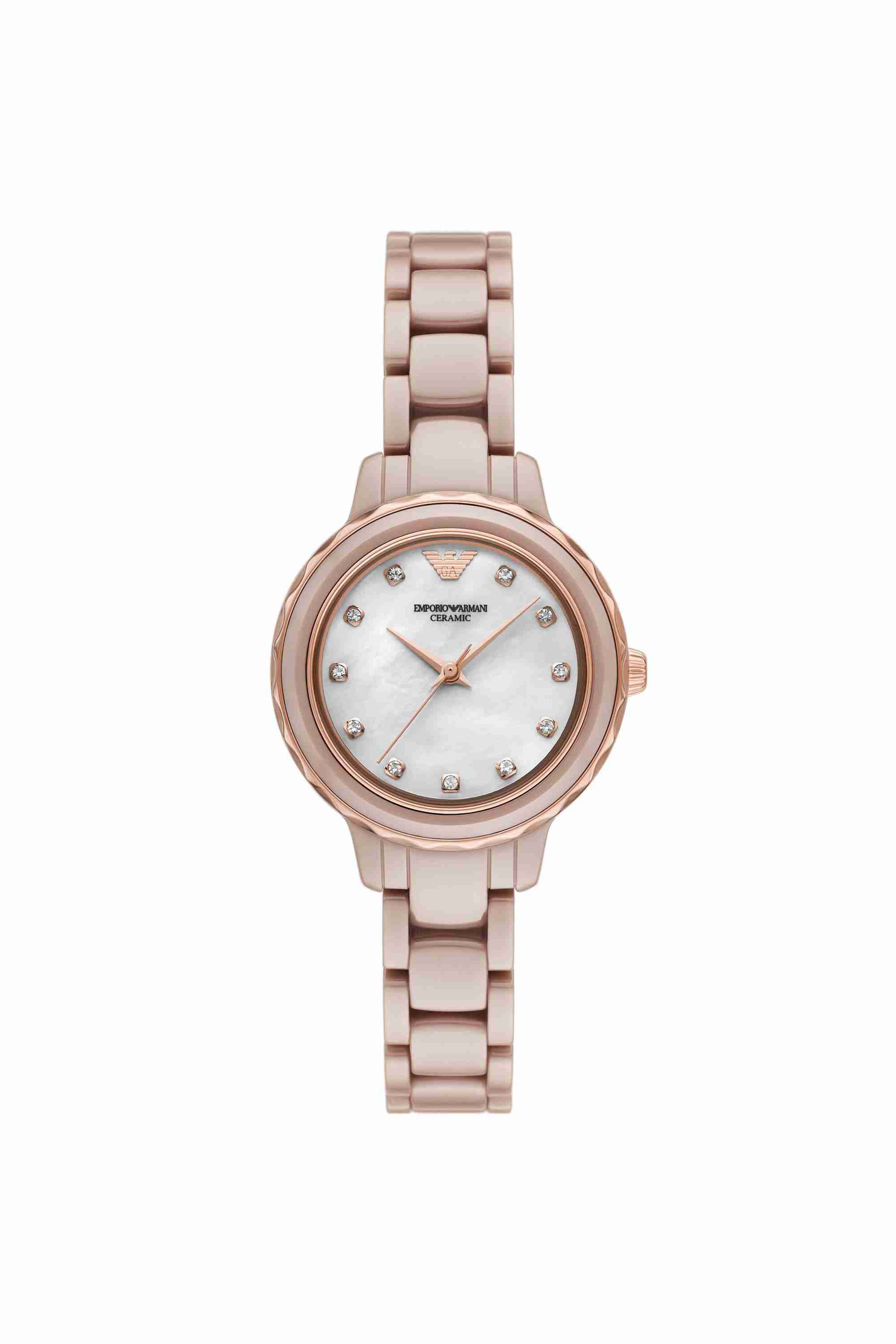32 mm White Dial Ceramic Analogue Watch For Women - AR70018