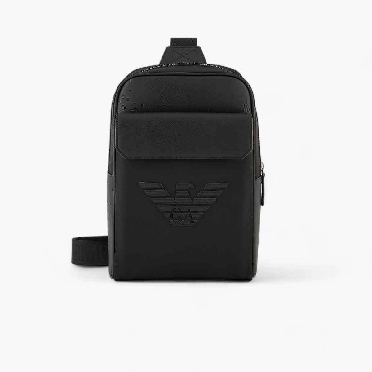 Regenerated Leather Crossbody Bag With Eagle Logo