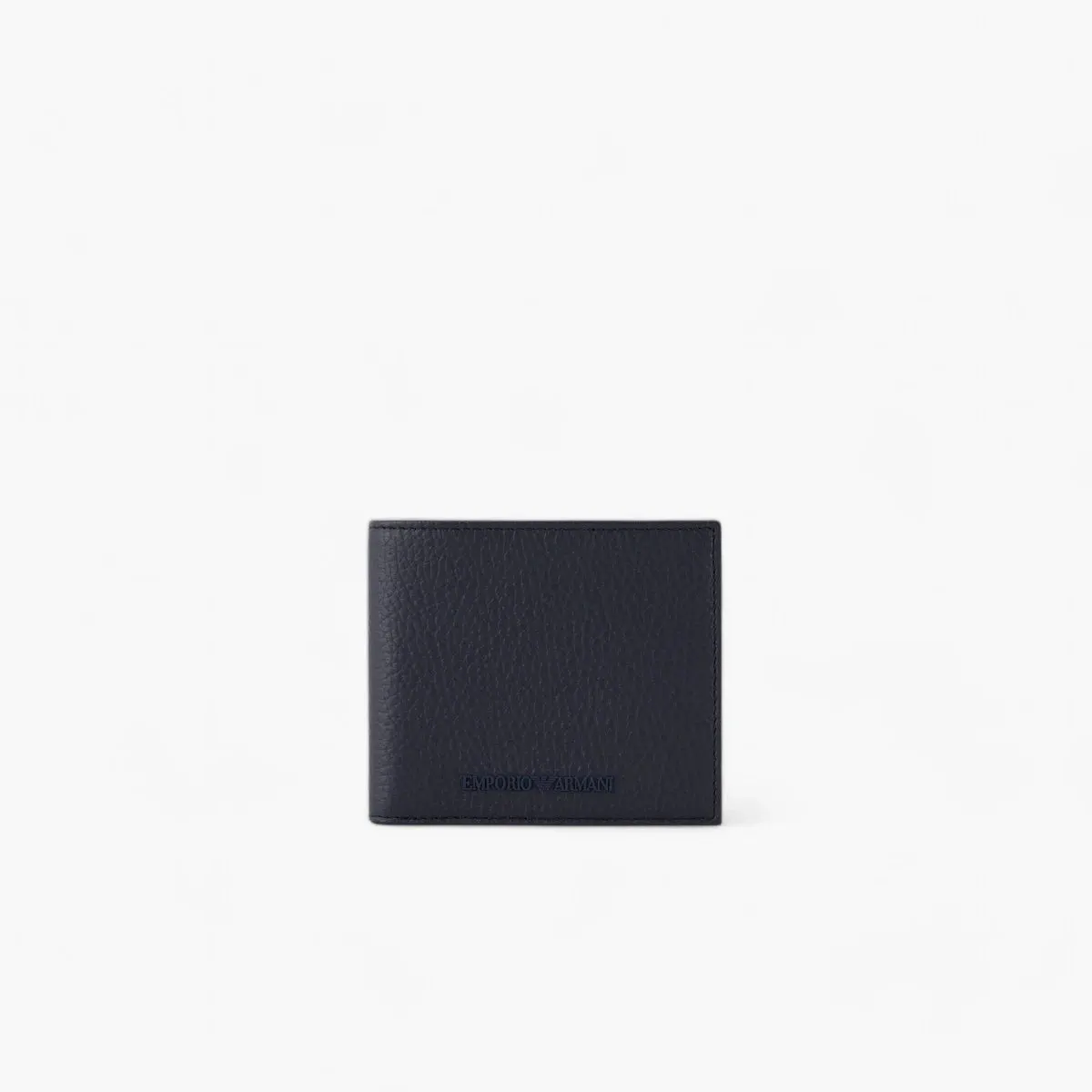 Folding Leather Wallet With Metal Logo Plaque