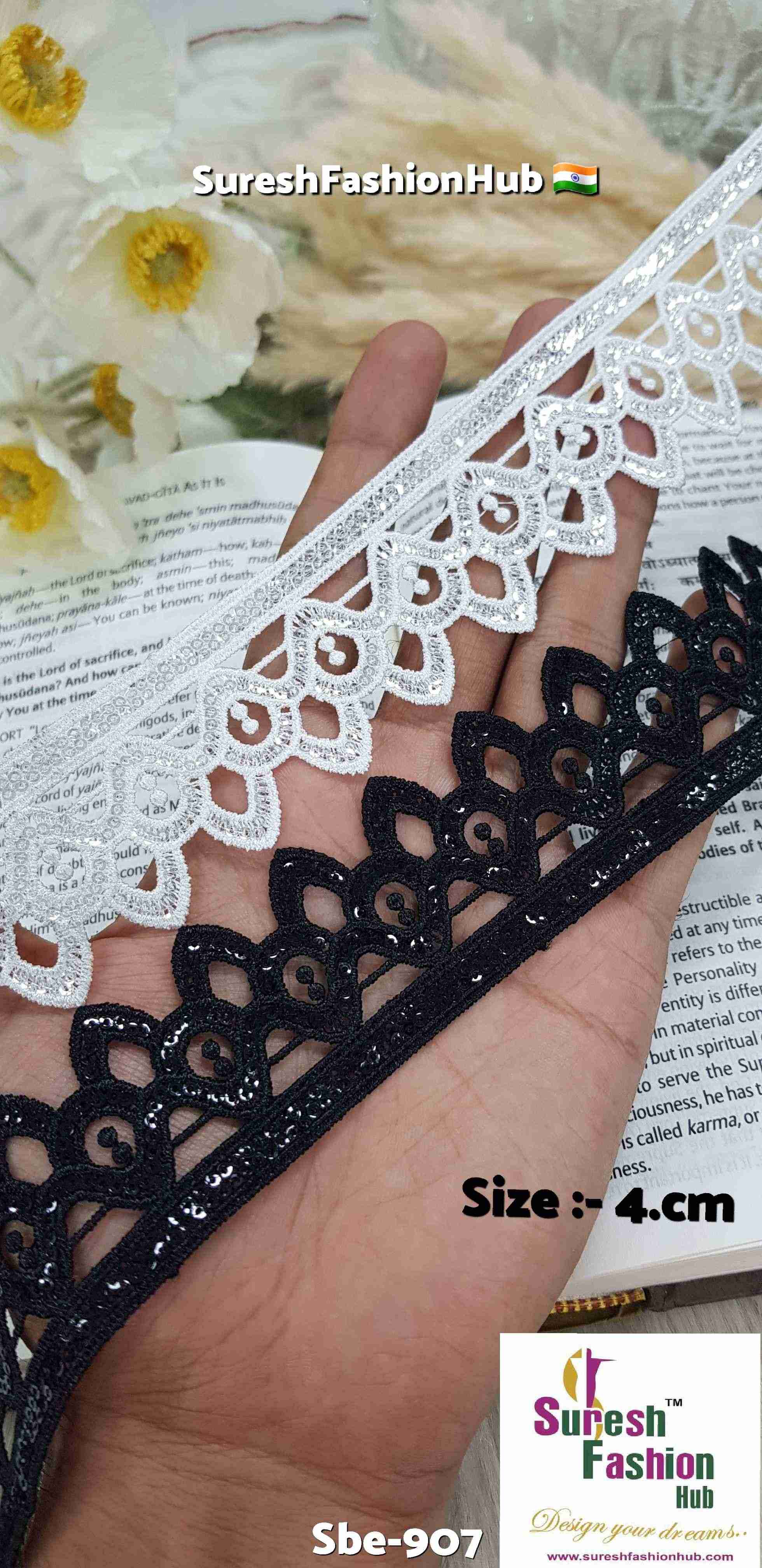 Lovely White Sequin Imported Lace
