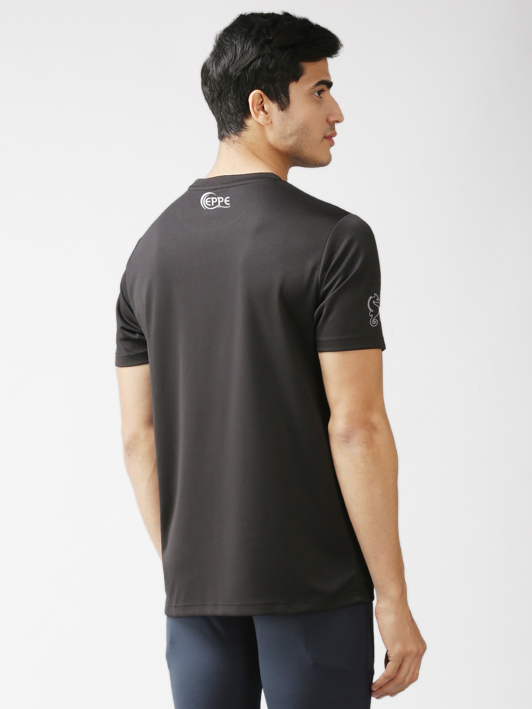 Eppe | EPPE Dryfit Micropolyester Tshirt for Men's Round Neck Half Sleeves Sports Casual - Black - Size-S(36) 4