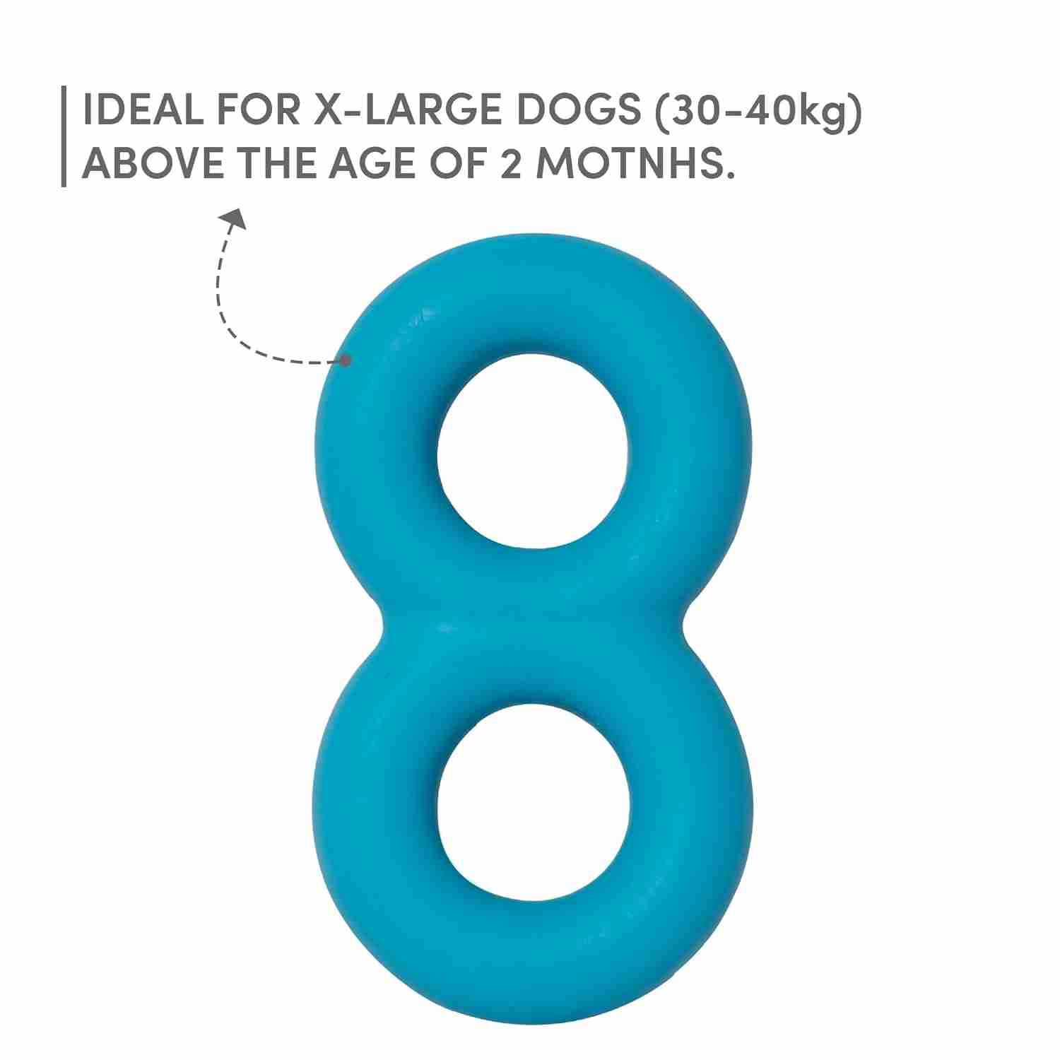Barkbutler Crazy Eight Dog Toy, Blue