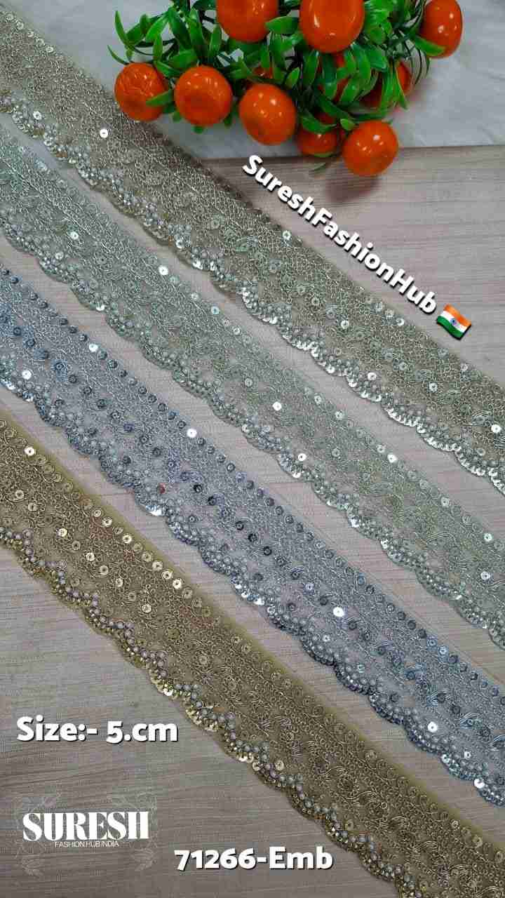 Silver Regal One-Side Scallop Floral Dori Pearl Net Lace – 71266-Emb