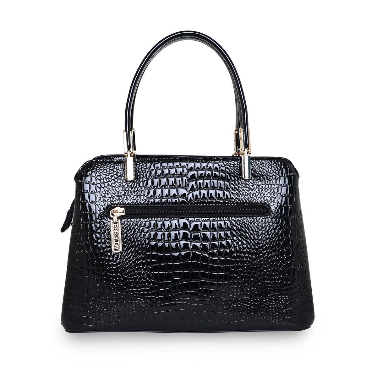 ESBEDA | ESBEDA Black Color Solid Emoboss pattern Glossy Handbag For Women 2