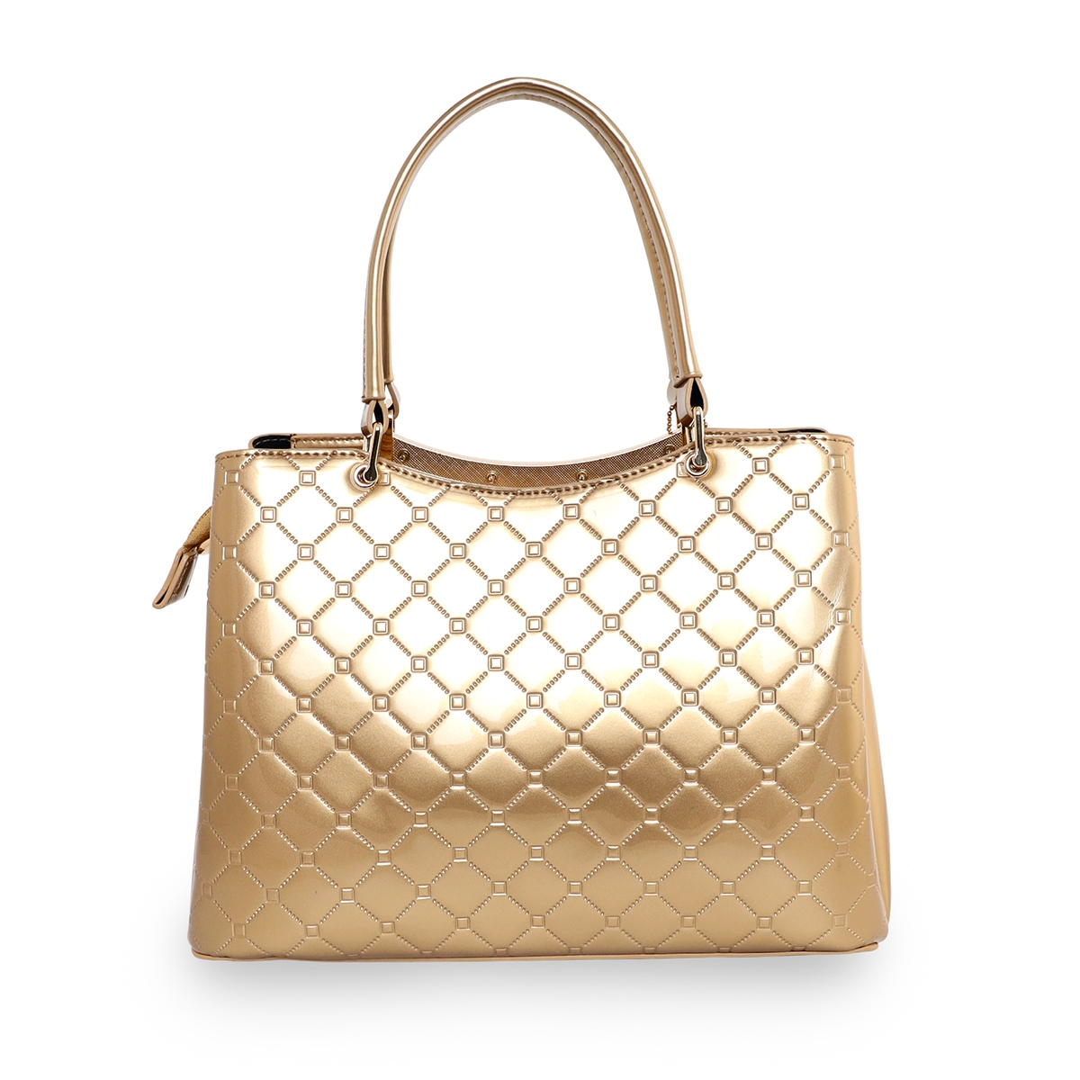 ESBEDA | ESBEDA Gold Color Solid Emoboss pattern Glossy Handbag For Women 2
