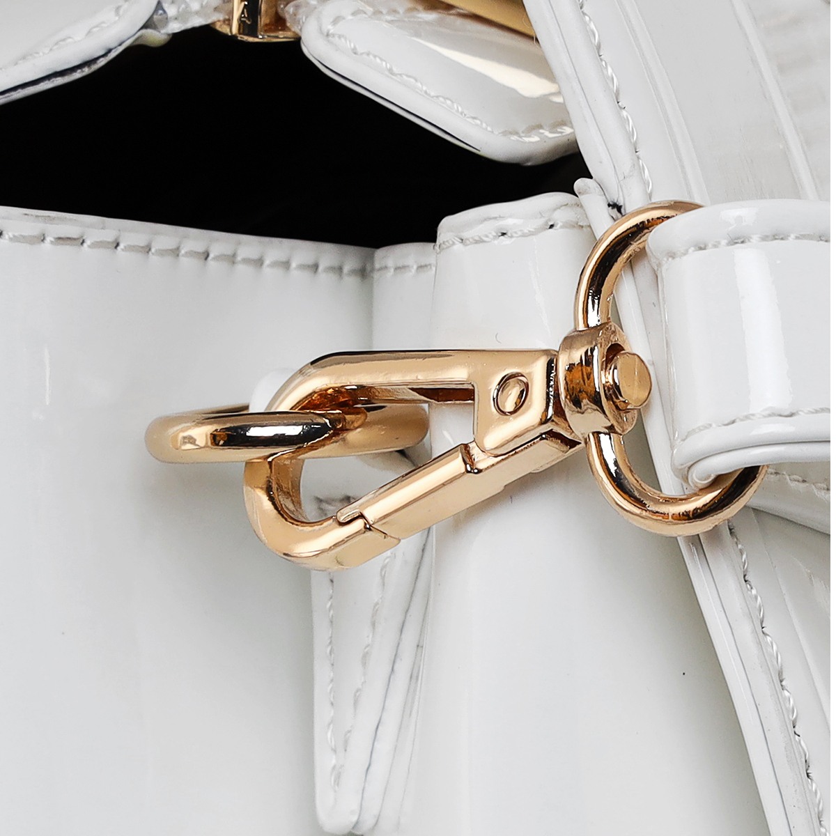 ESBEDA White Colour Glossy Handbag for Women