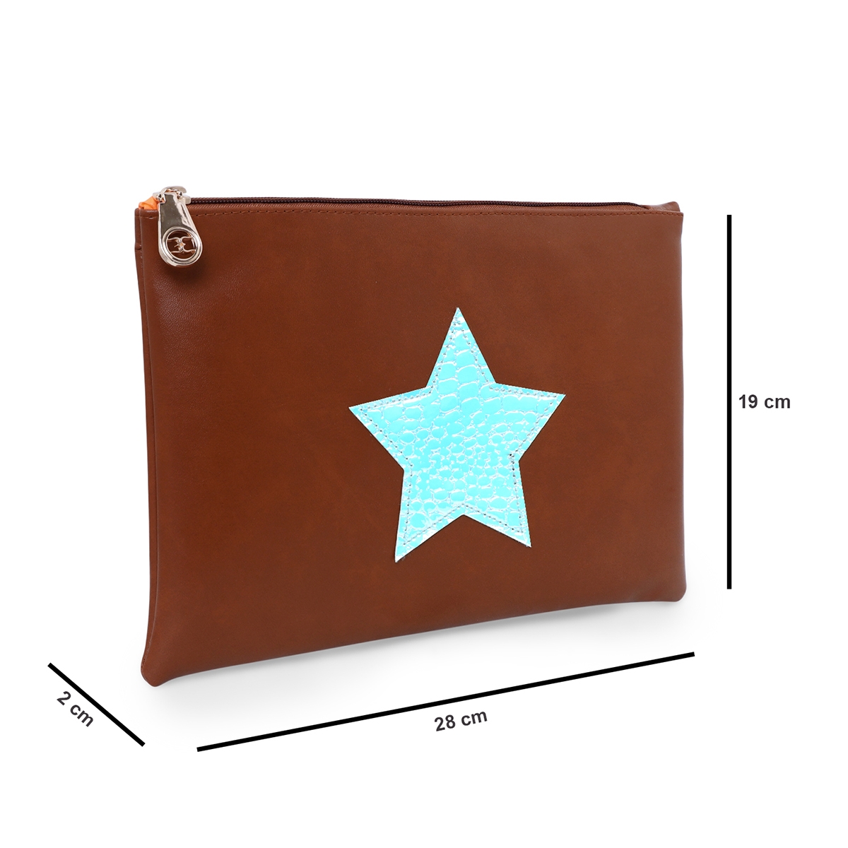 ESBEDA | ESBEDA  Tan Color  Solid Star Pouch Kit For Women 1