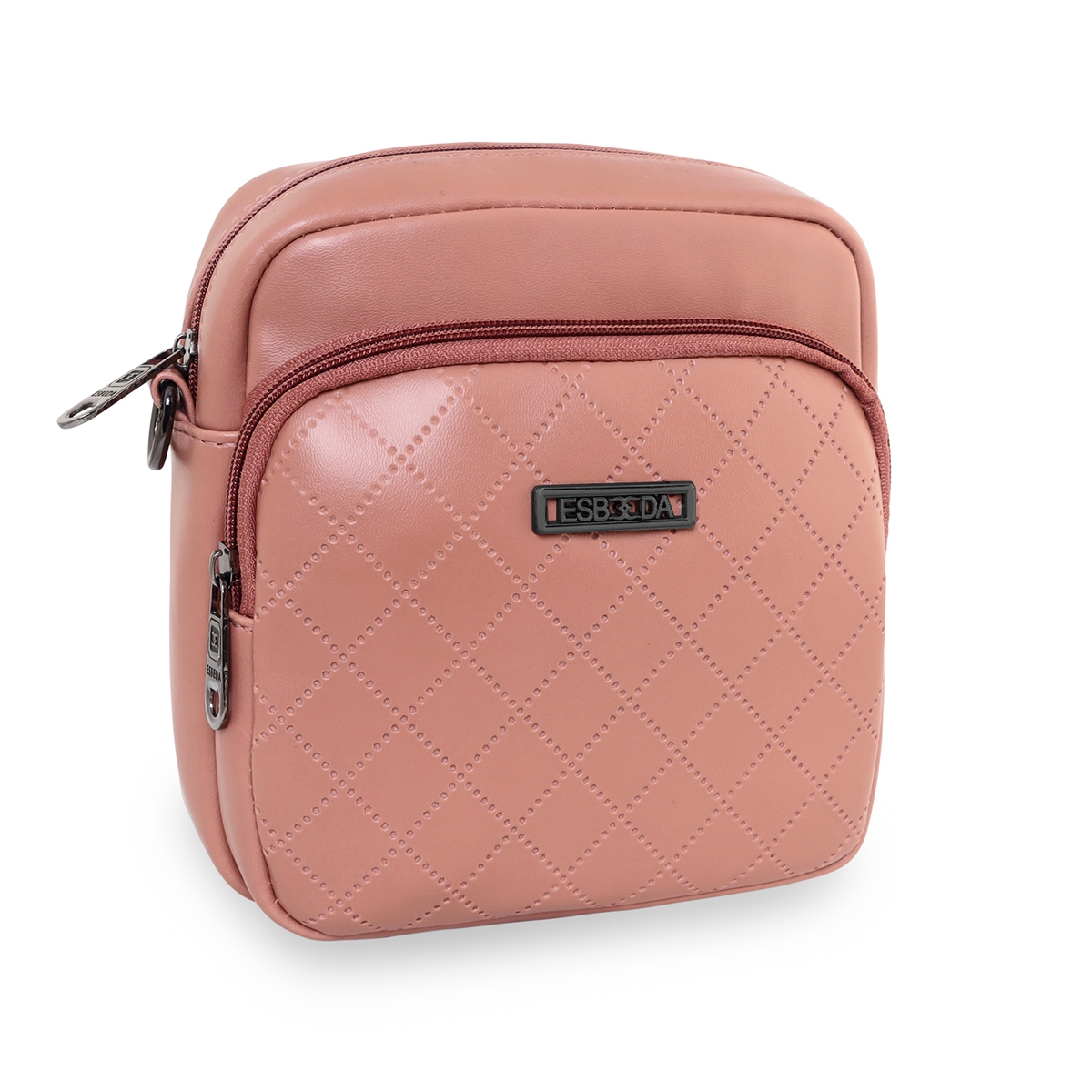ESBEDA | ESBEDA Peach Color Solid Pattern Soft Crossbody Slingbag For Women 7