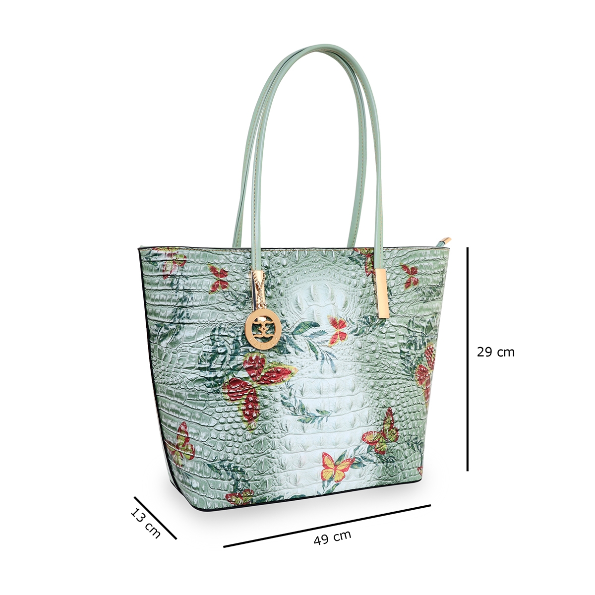 ESBEDA | Women's Green PU Printed Handbags 1