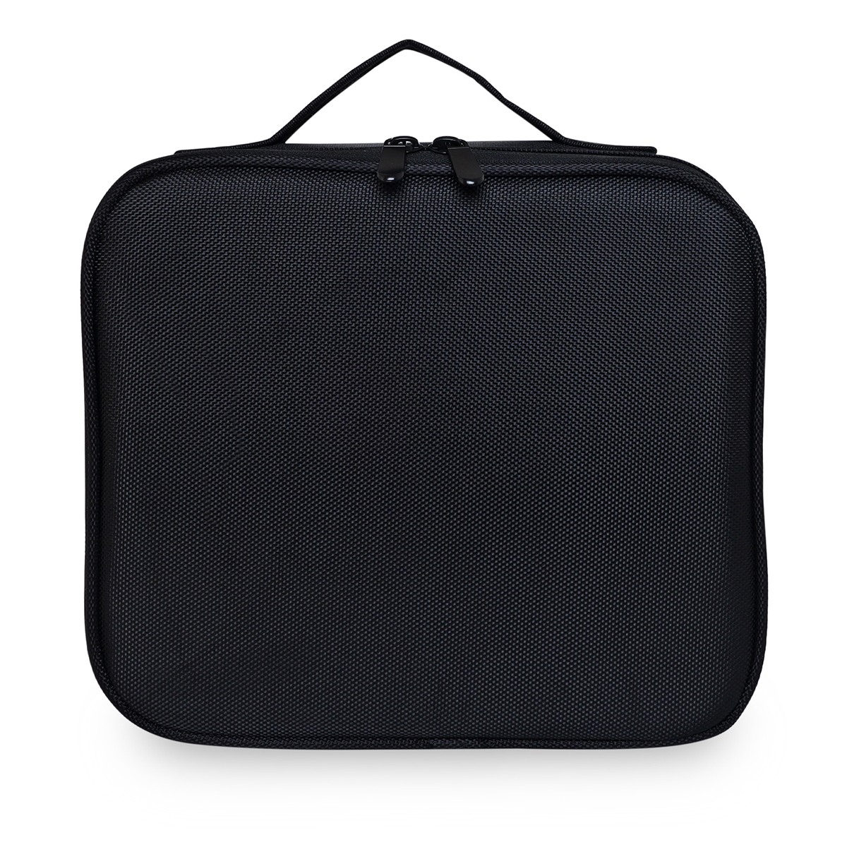 Women's Black Nylon Solid Cosmetic Bag
