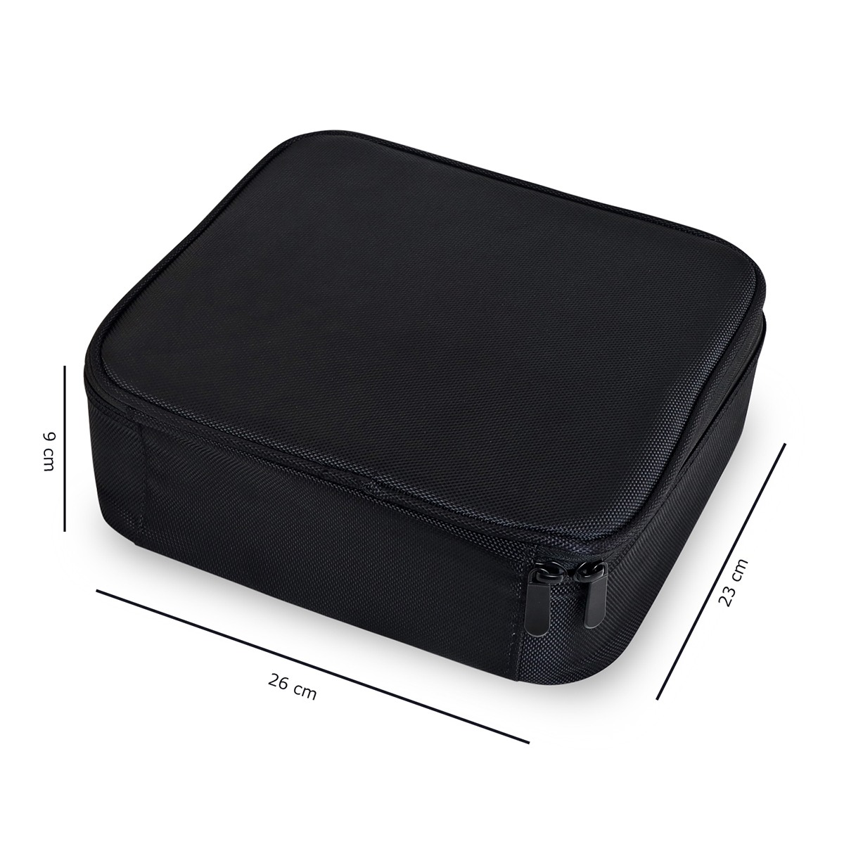 Women's Black Nylon Solid Cosmetic Bag