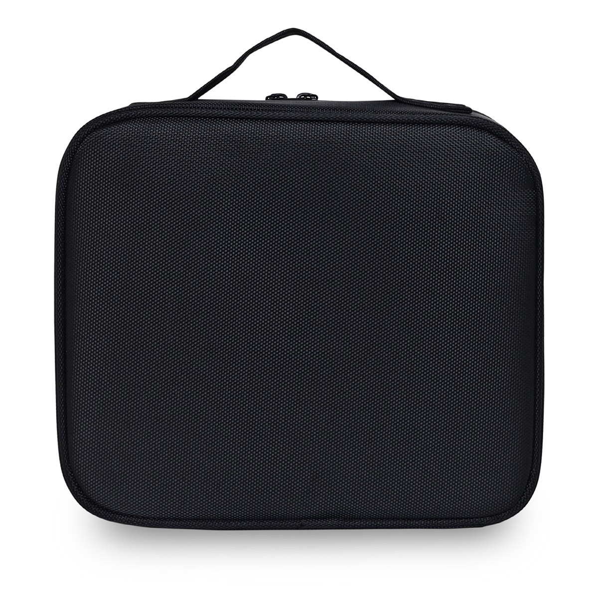 Women's Black Nylon Solid Cosmetic Bag