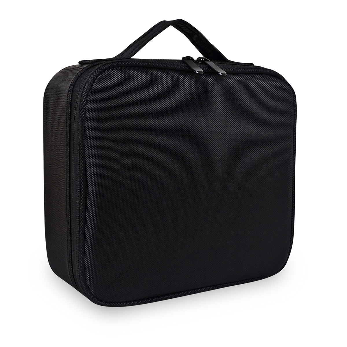 Women's Black Nylon Solid Cosmetic Bag