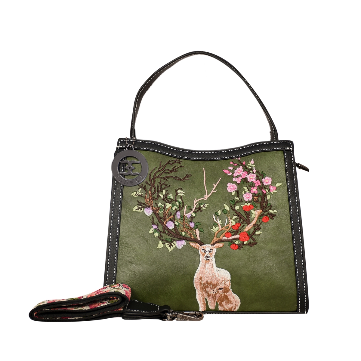 ESBEDA | ESBEDA Olive Green Color Embroidery Dear Handbag For Womens 0