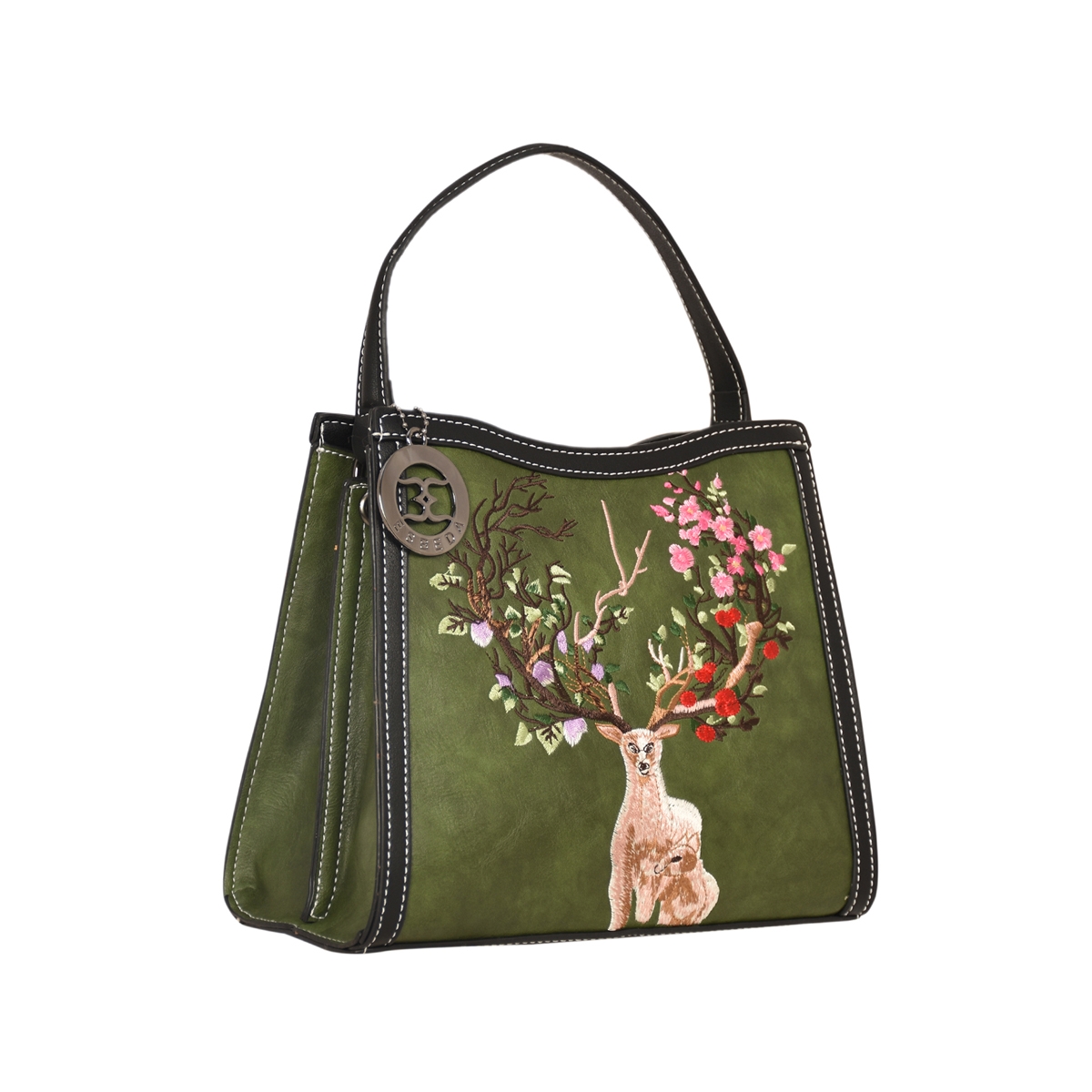 ESBEDA | ESBEDA Olive Green Color Embroidery Dear Handbag For Womens 7
