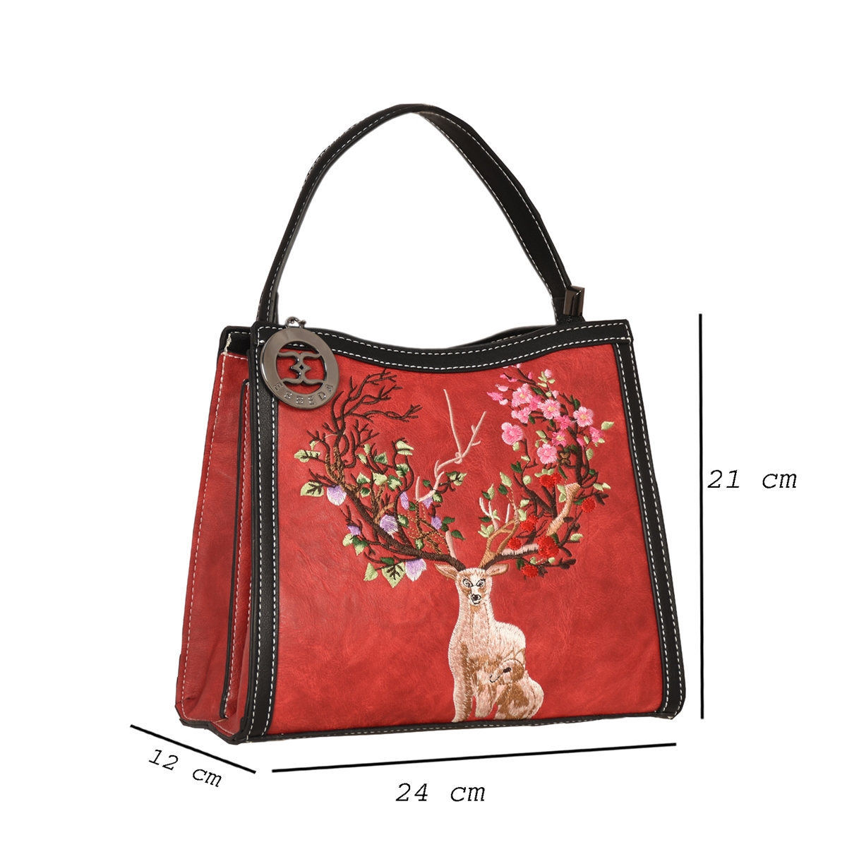 ESBEDA | ESBEDA Red Color Embroidery Dear Handbag For Womens 1