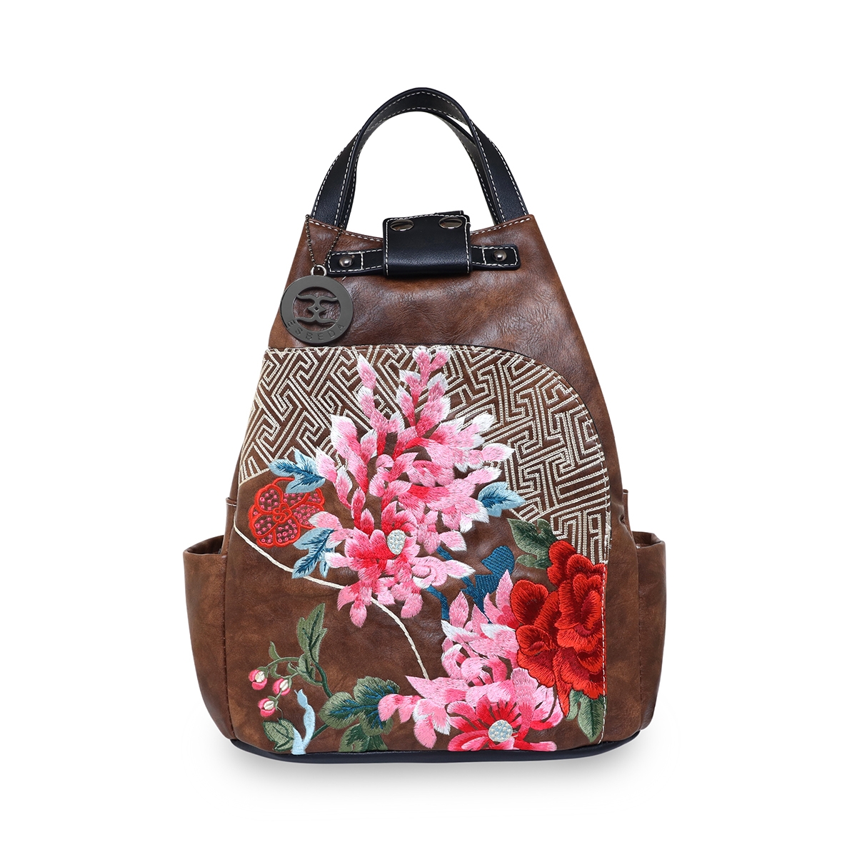 Buy ESBEDA Tan Color Rectangular Embroidery Graphic Handbag For Women-13179  at Amazon.in