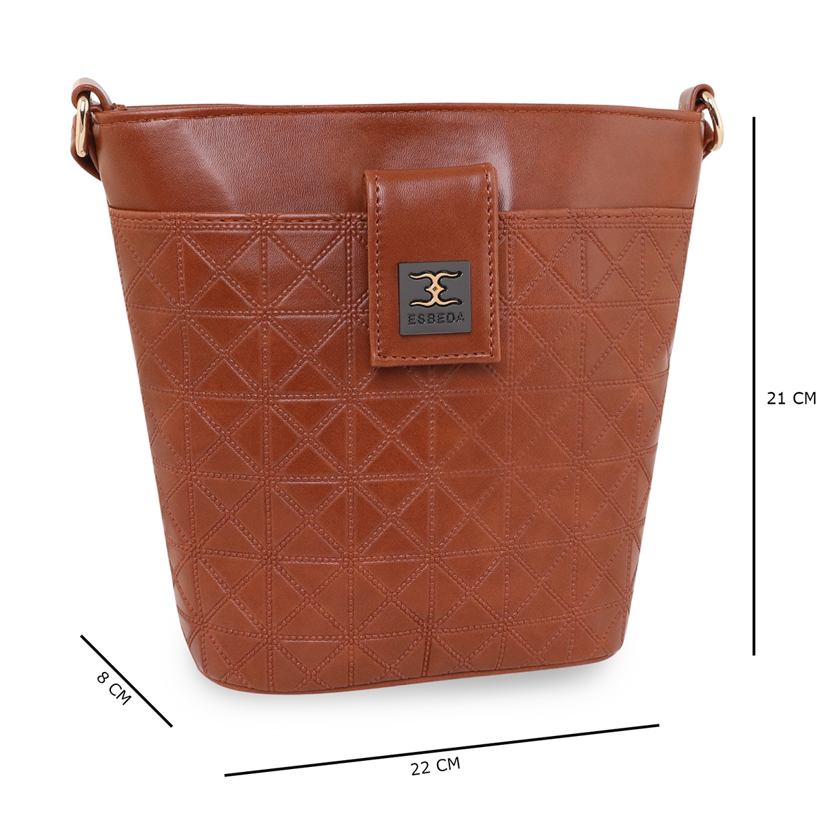 ESBEDA | Women's Brown PU Solid Sling Bags 1