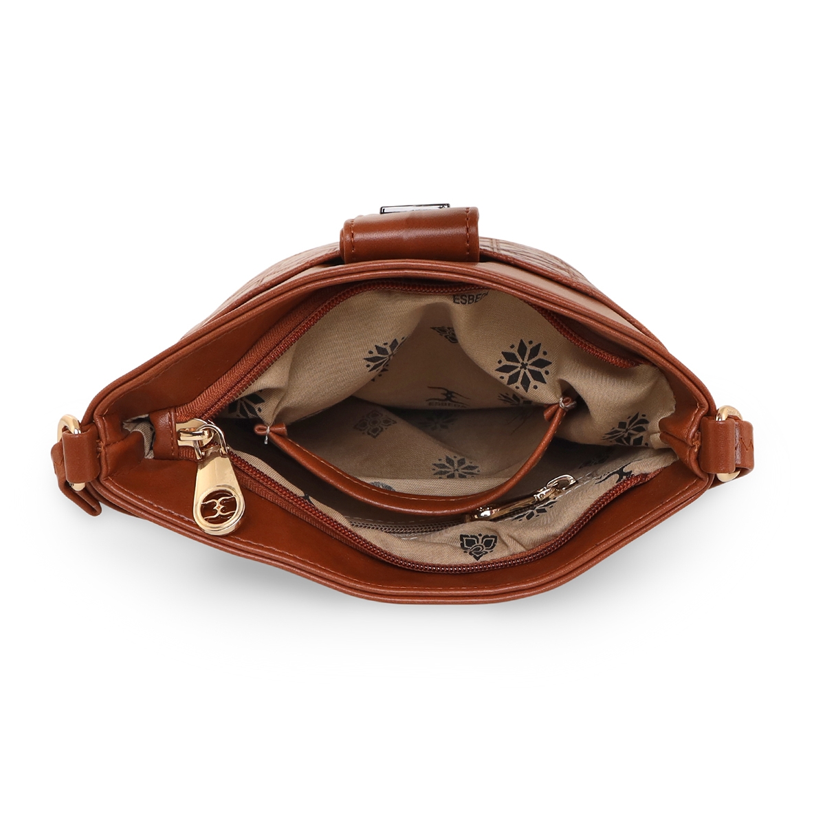 ESBEDA | Women's Brown PU Solid Sling Bags 4