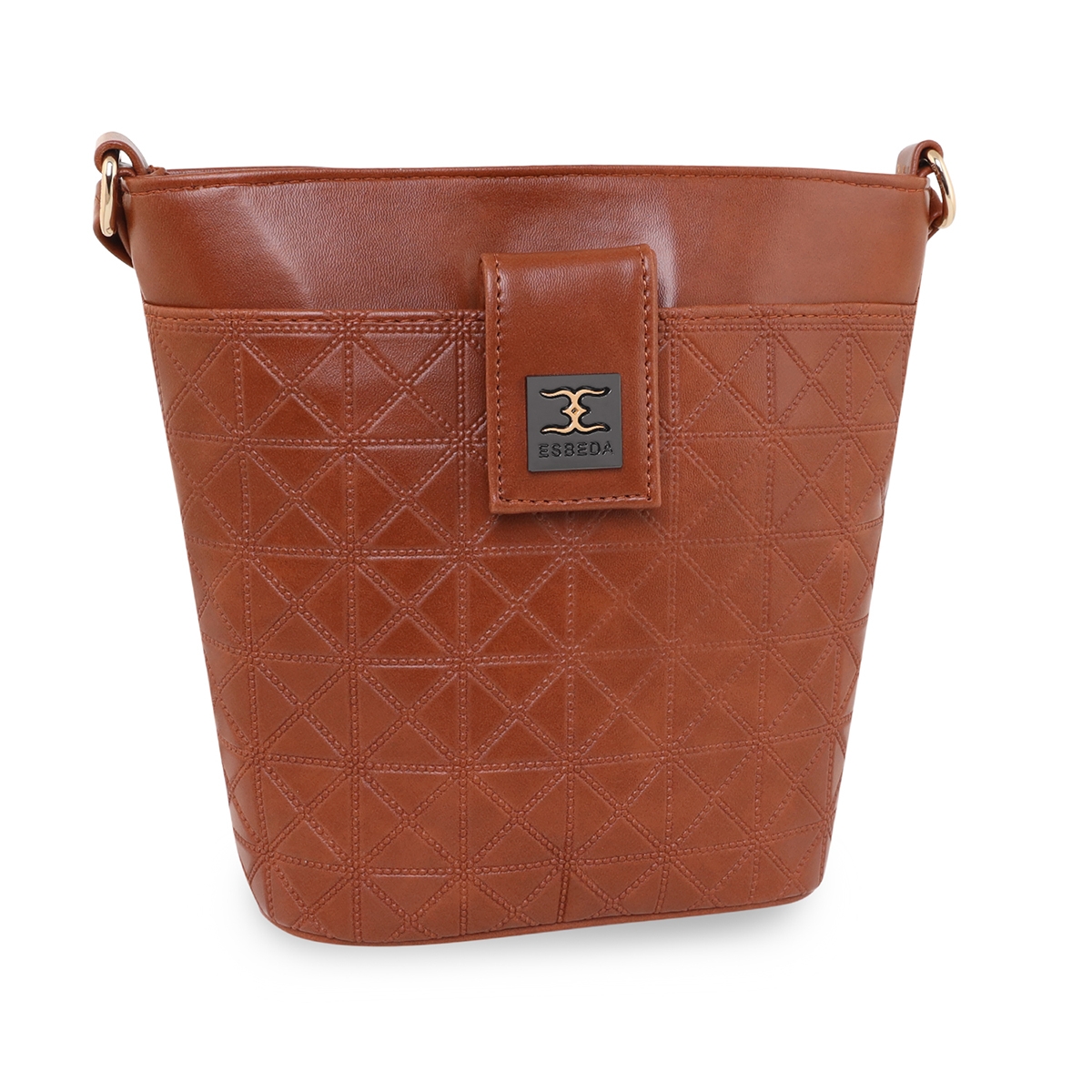 ESBEDA | Women's Brown PU Solid Sling Bags 7