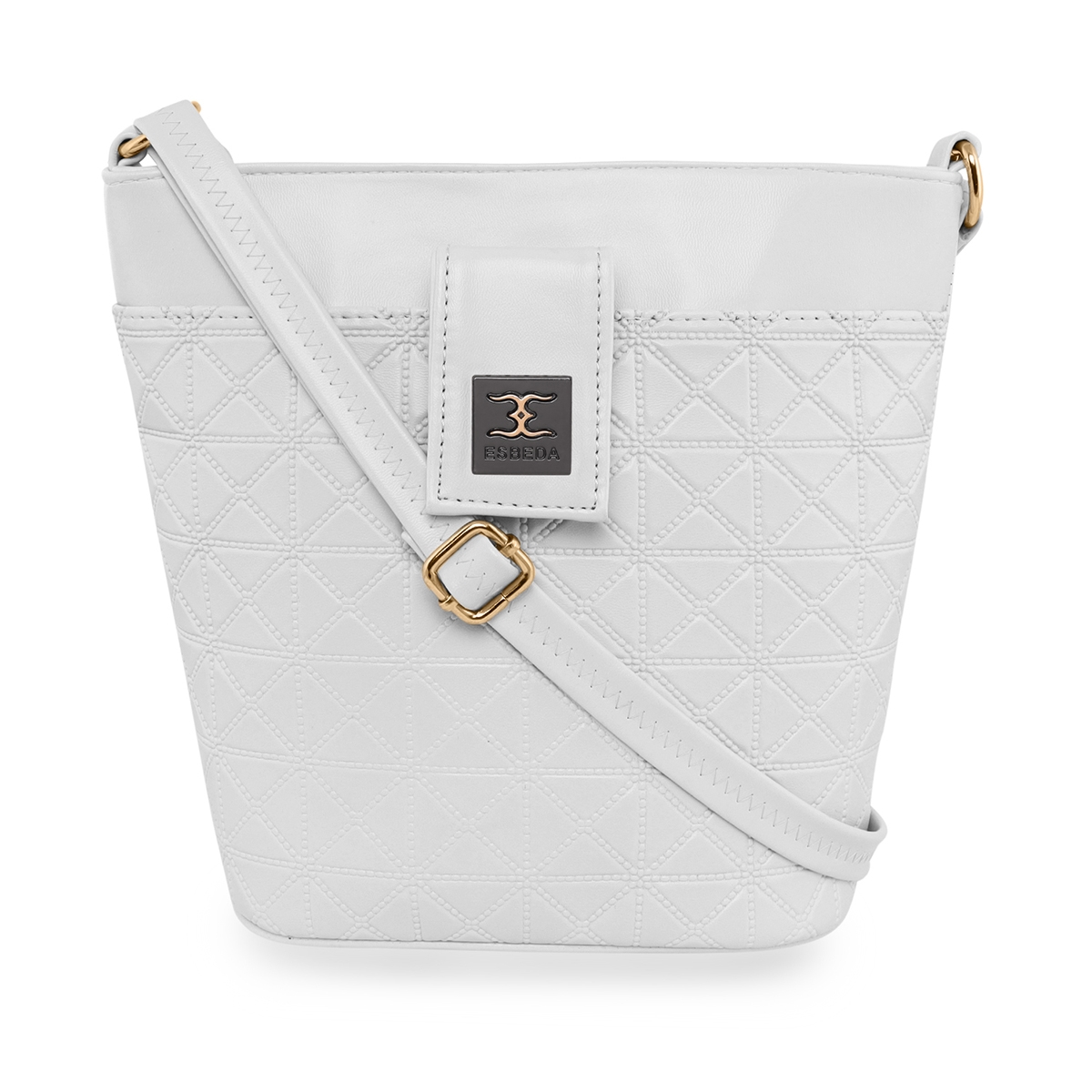 ESBEDA | Women's White PU Solid Sling Bags 0