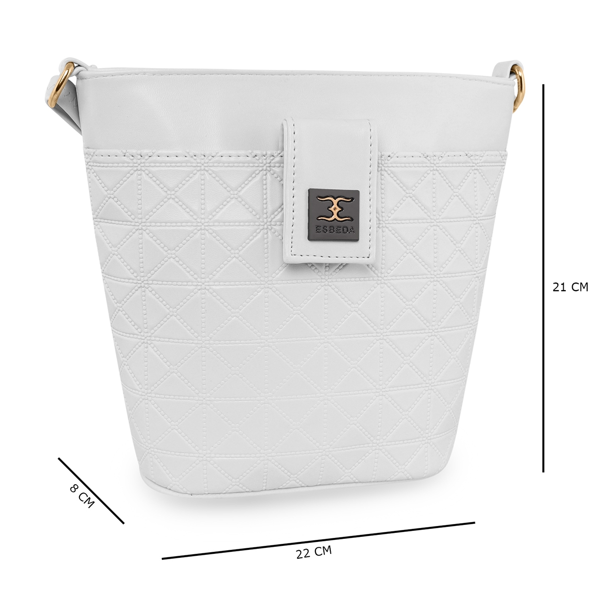 ESBEDA | Women's White PU Solid Sling Bags 1