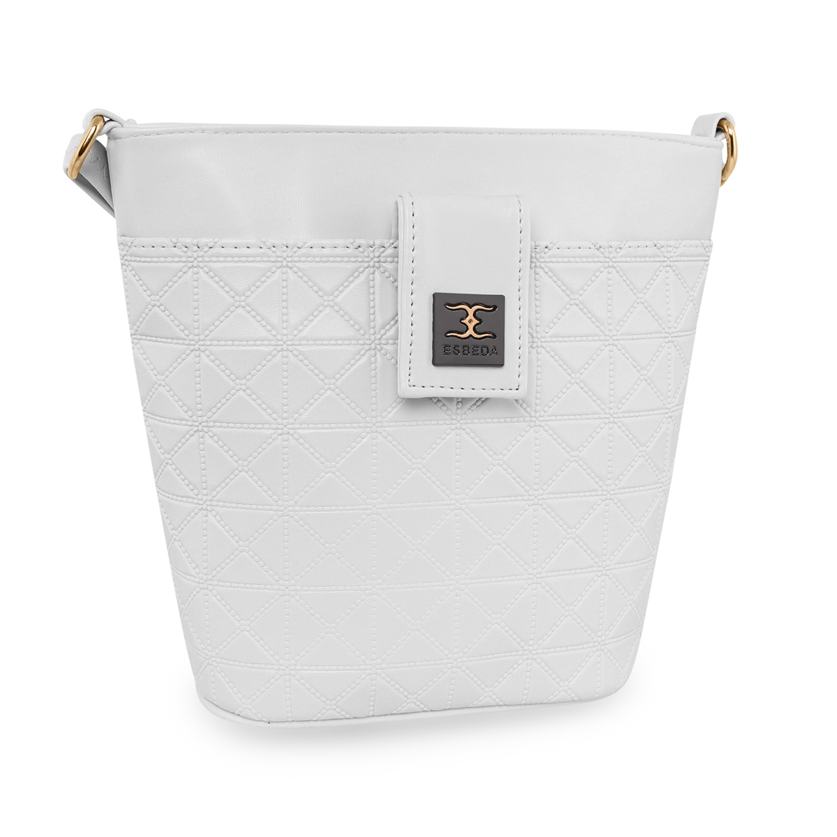 ESBEDA | Women's White PU Solid Sling Bags 7