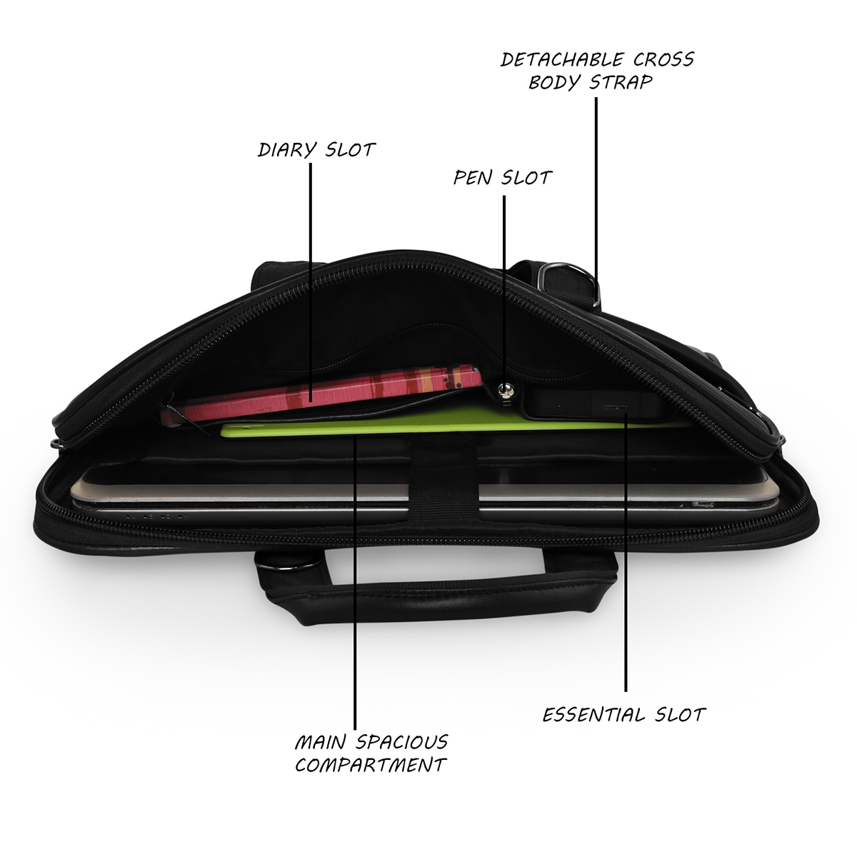 ESBEDA | ESBEDA Black Colour Laptop Shoulder Bag for Mens and Womens 3