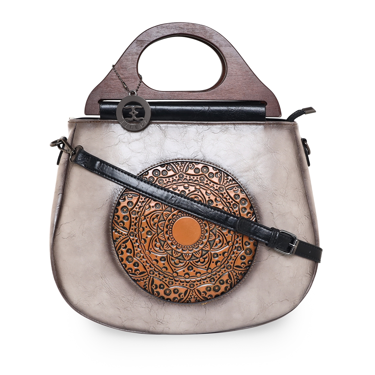 ESBEDA | Women's Grey PU Embroidered Handbags 0