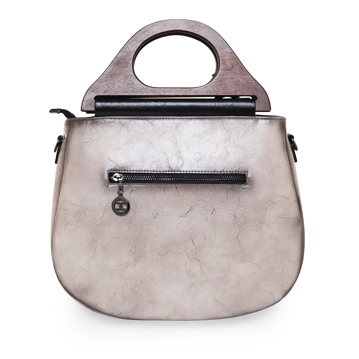 ESBEDA | Women's Grey PU Embroidered Handbags 2