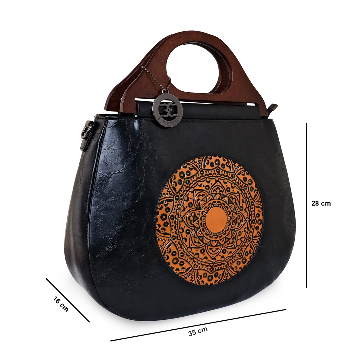ESBEDA | ESBEDA Black Color Floral Embroidery Pattern Handbag for Women  1