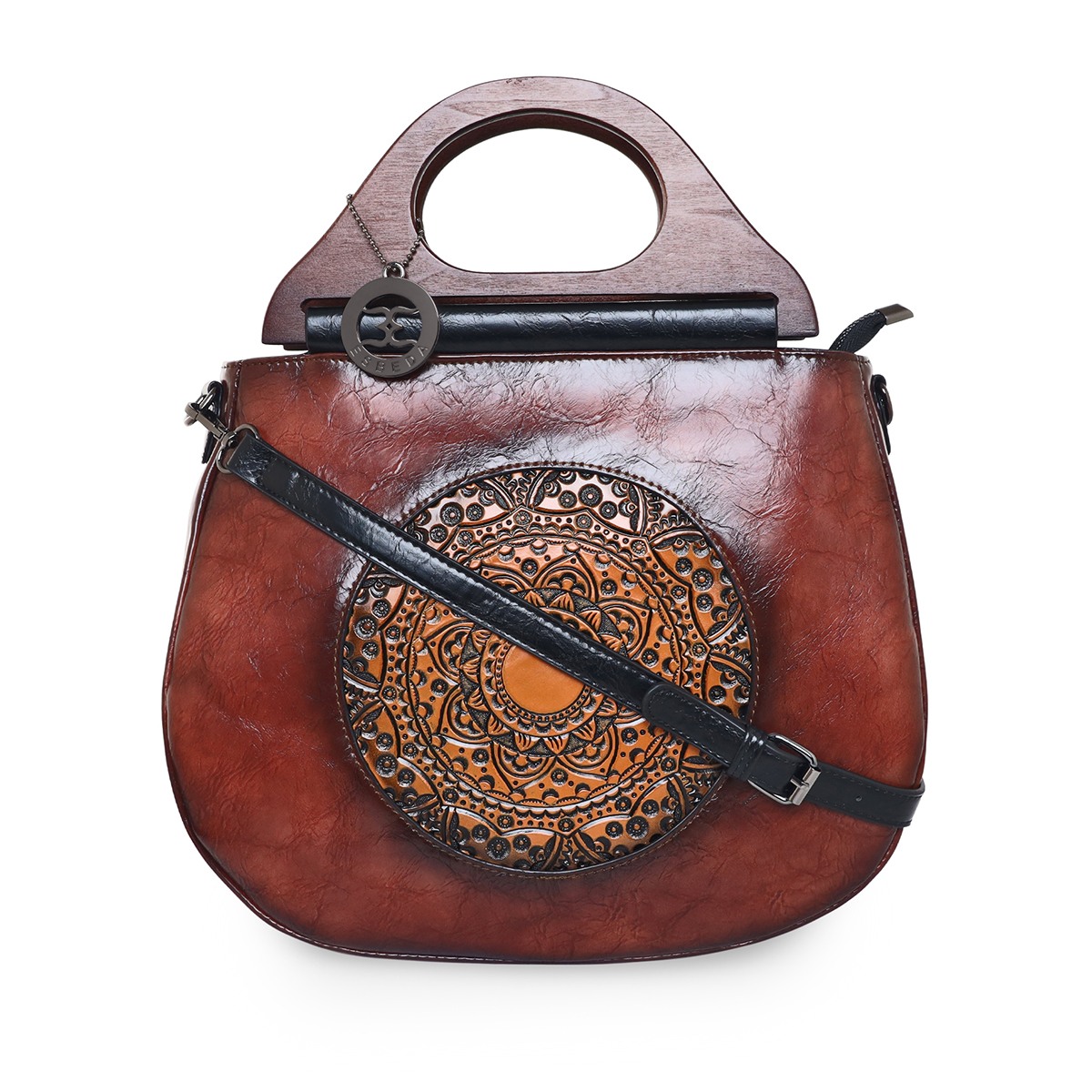 ESBEDA Rust Color Floral Embroidery Pattern Handbag for Women 