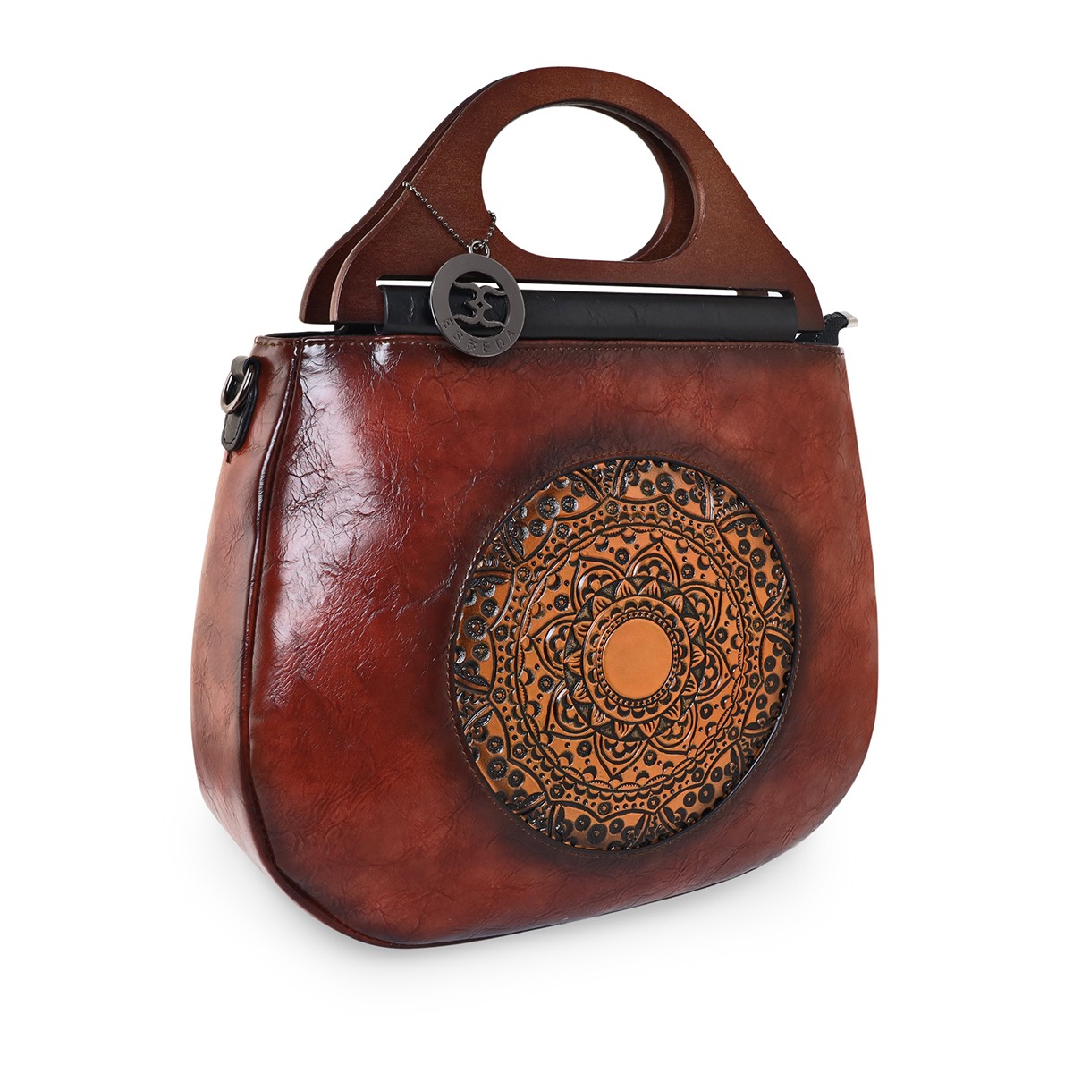 ESBEDA Rust Color Floral Embroidery Pattern Handbag for Women 