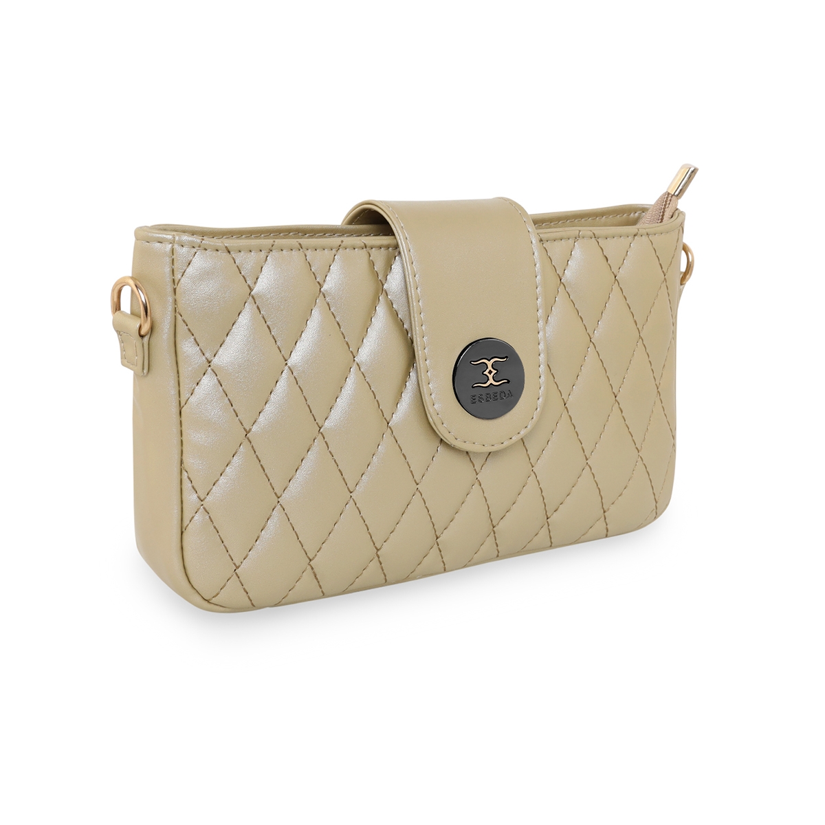 ESBEDA | Women's Gold PU Solid Sling Bags 7