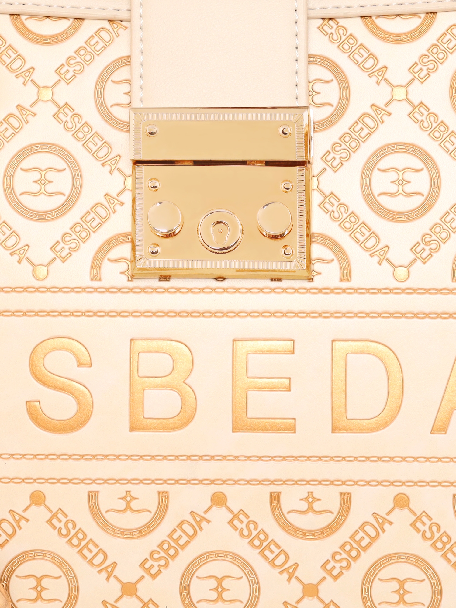 ESBEDA | ESBEDA Gold Color ESBEDA Logo Embossed Handbag For Women 6
