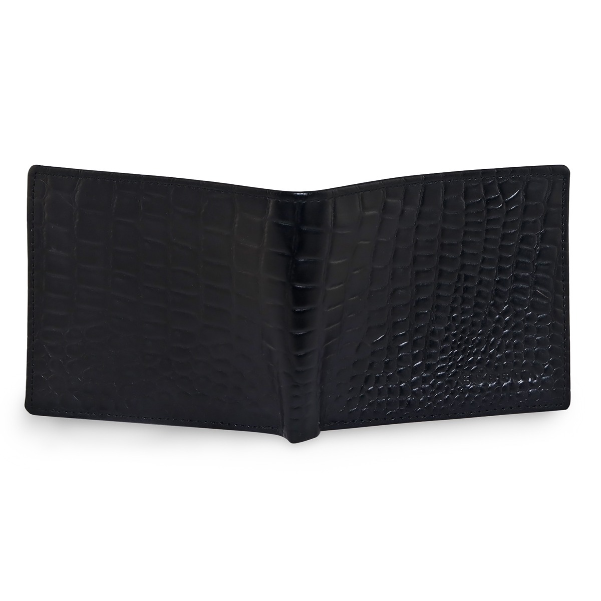 Men s Black Leather Solid Wallets