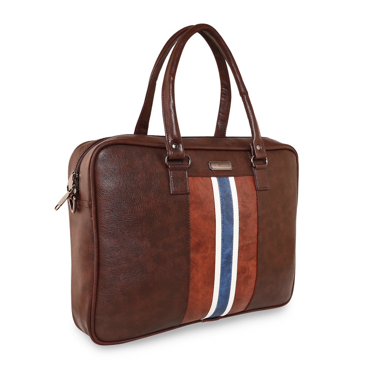 Men s Brown PU Solid Laptop Bags
