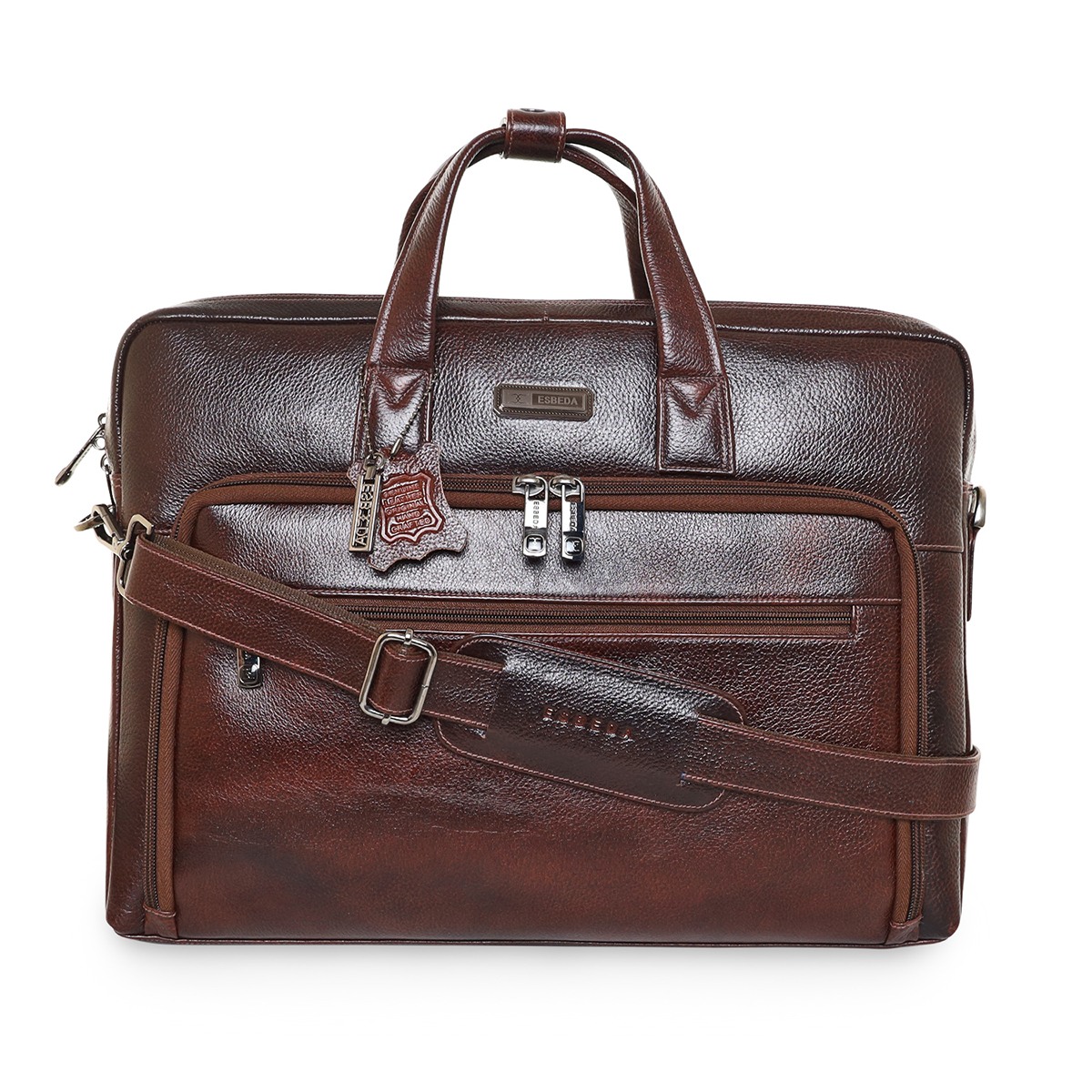 ESBEDA Brown Color Leather Laptop Bag For Mens and Womens