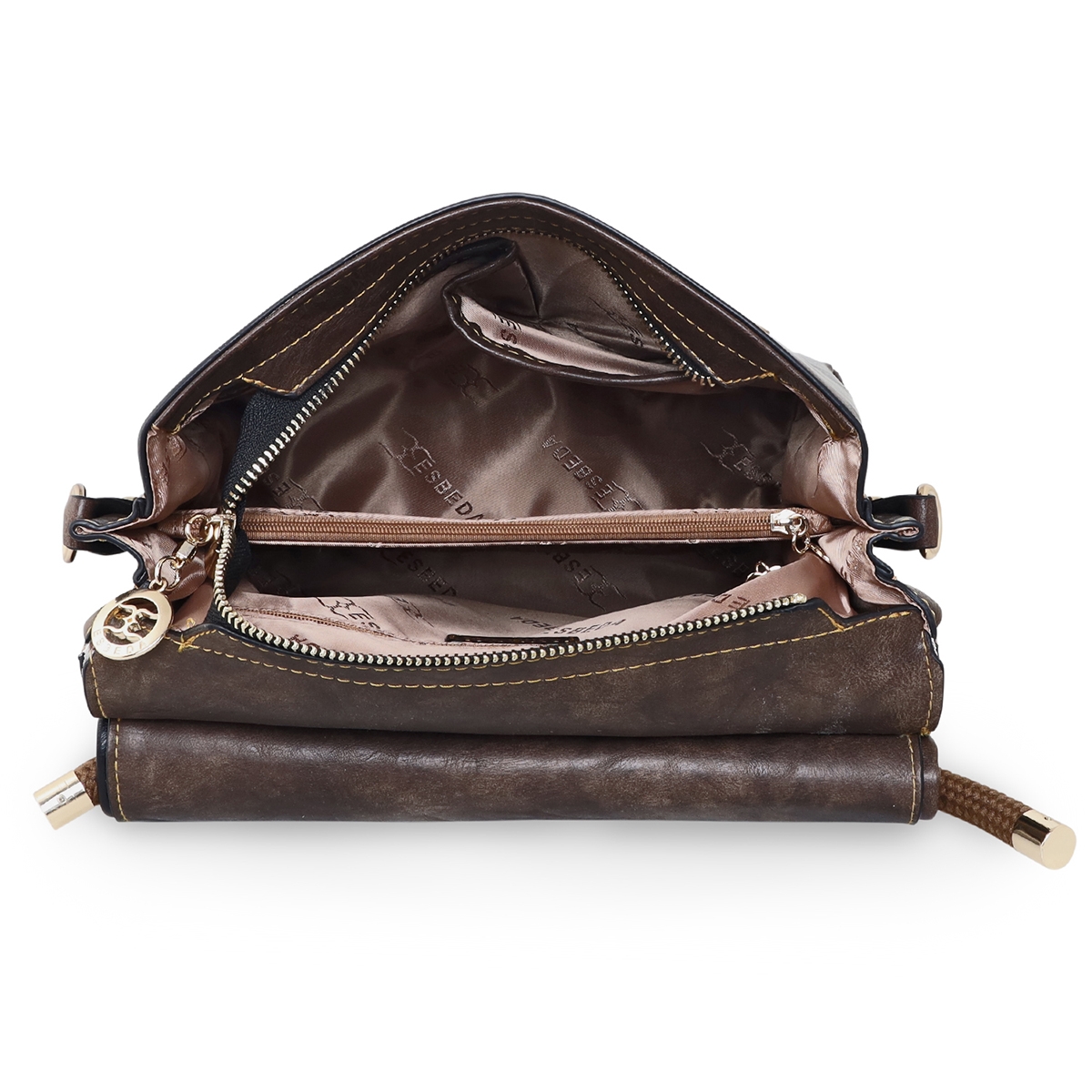 ESBEDA | Women's Brown PU Printed Handbags 4