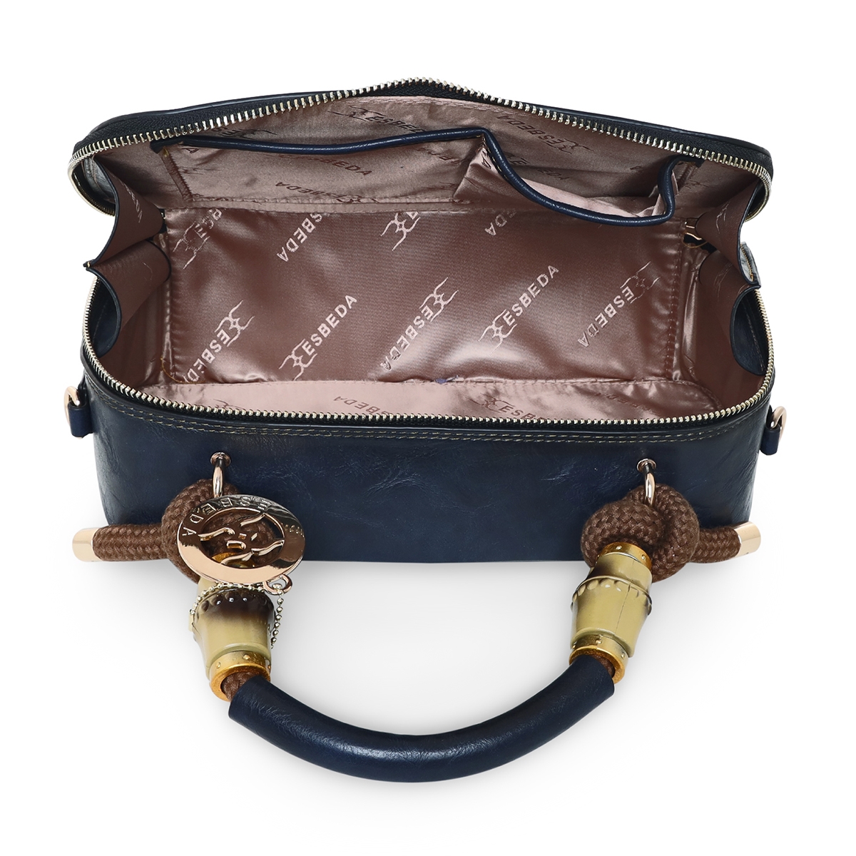 ESBEDA | Women's Blue PU Solid Handbags 4