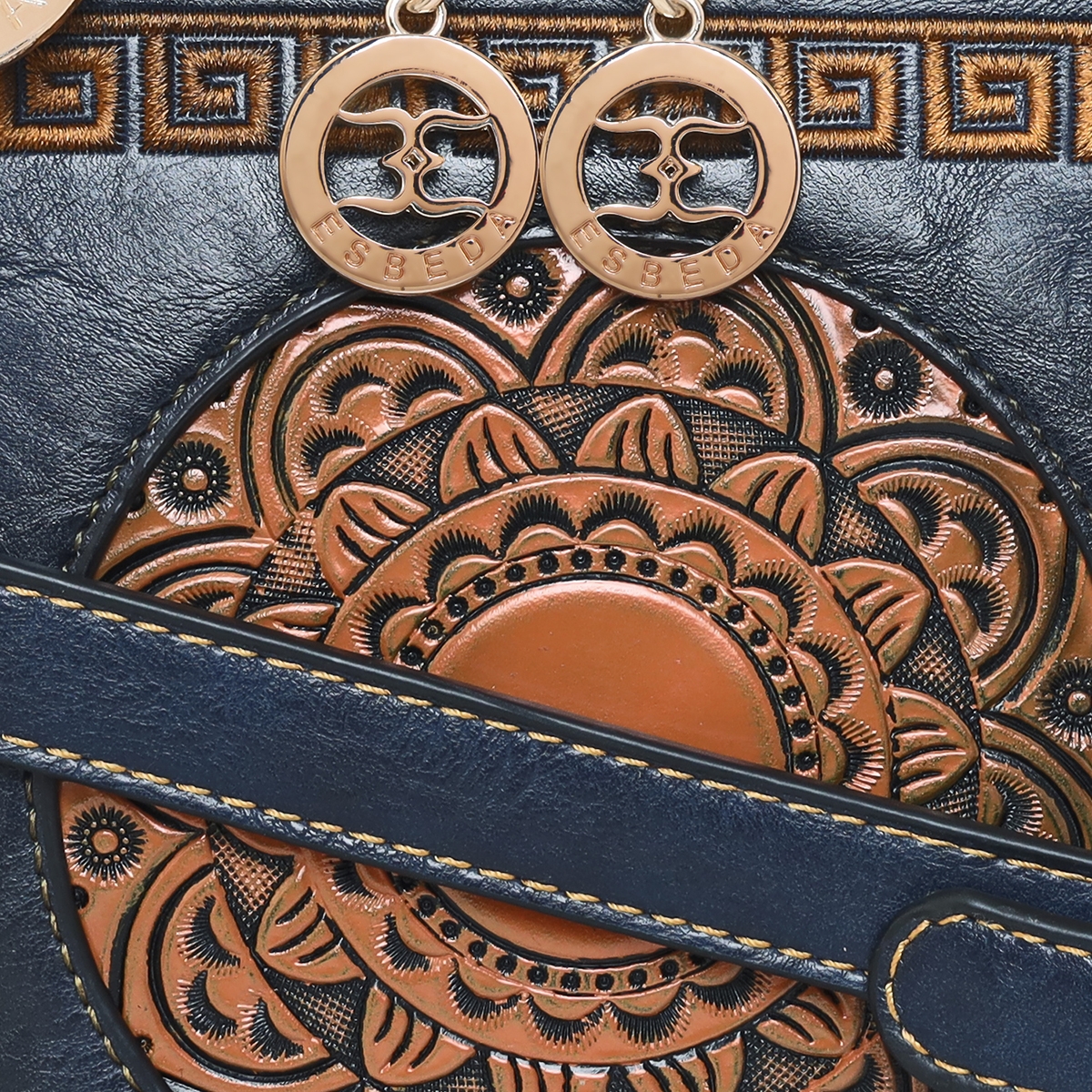 ESBEDA | Women's Blue PU Solid Handbags 6