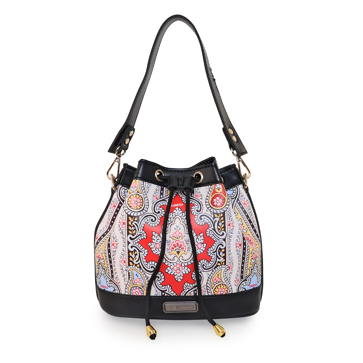 ESBEDA Red Color Printed Potli Handbag For Women
