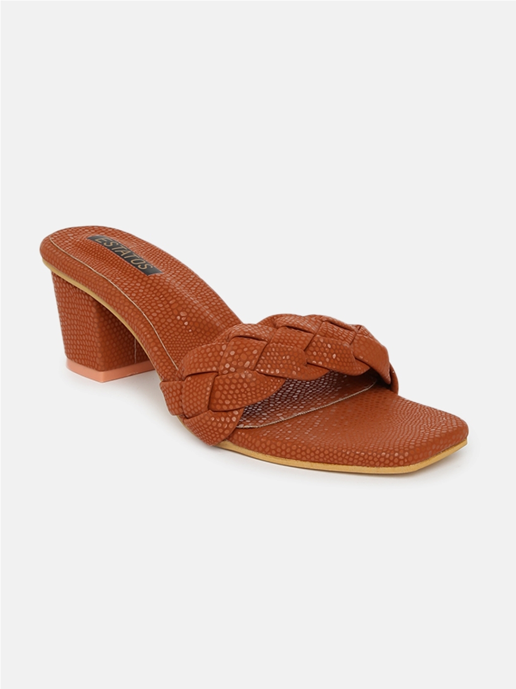 Buy Copper Square Toe Solid Western Heels-wwilly Online - W for Woman