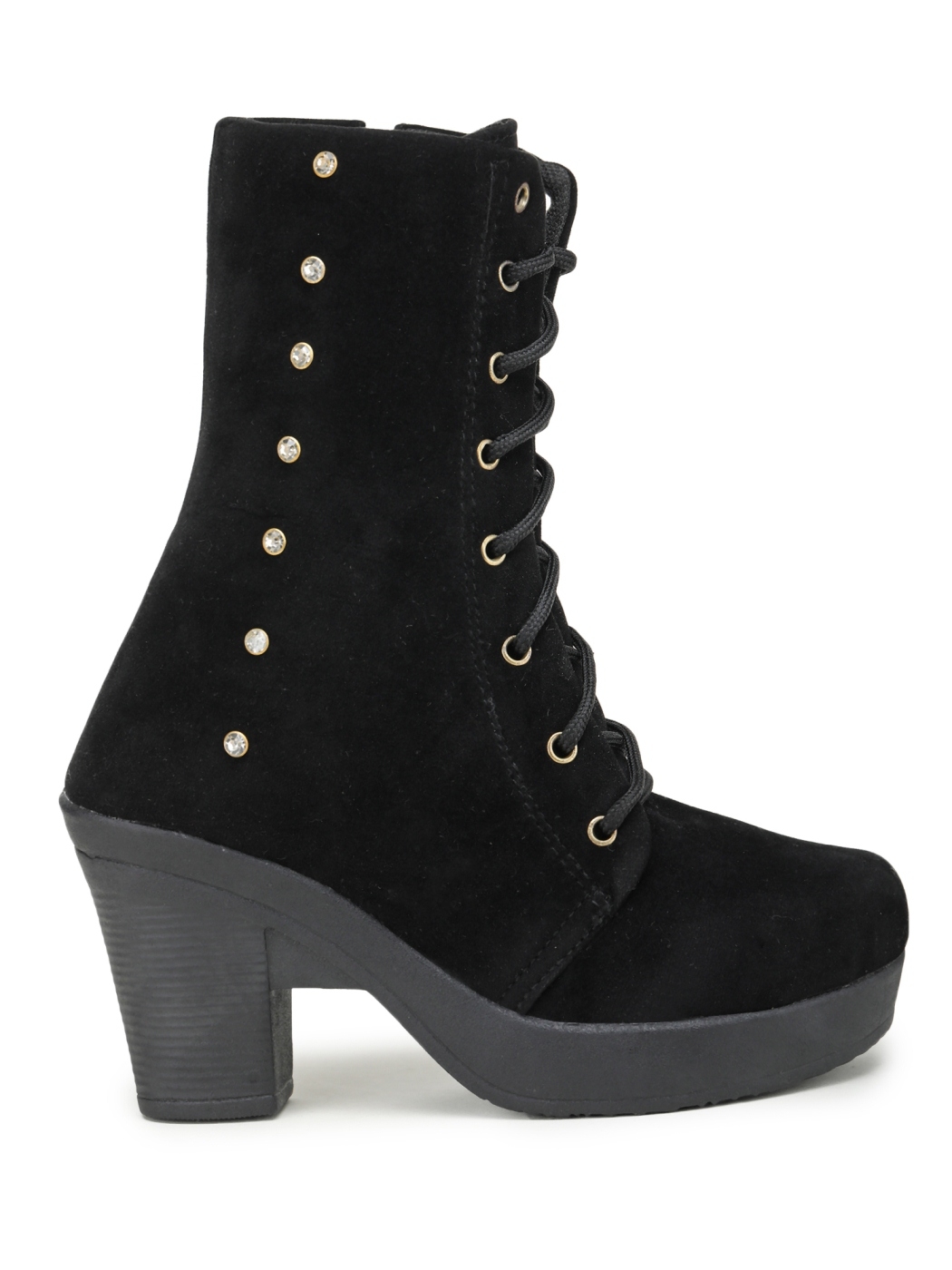 Buy Fiia Women Black Block Heel Calf Length Boots for Outdoor UK-3 at  Amazon.in